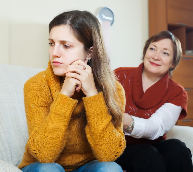 Teen showing frustration and worried about her current state, while mom has news of ABFT.