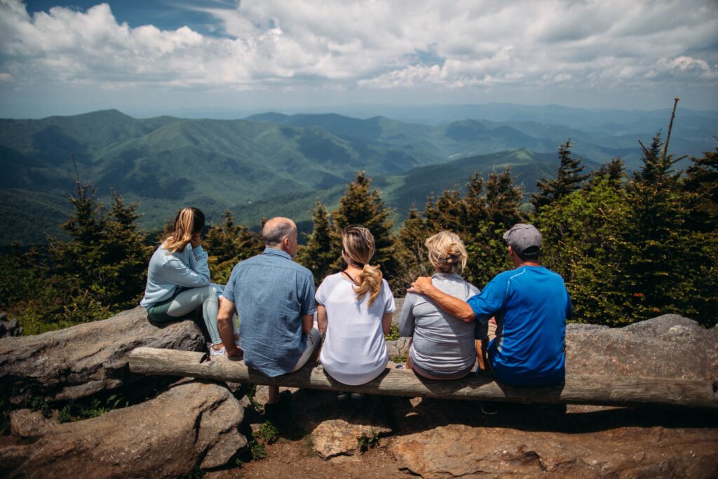 A family starring into the mountains after they just finished their last attachment based therapy session here at Clearfork Academy.