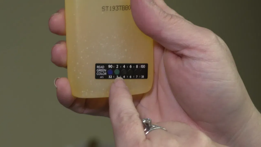 A mom reviewing her son's urine test and can see that he has tried diluting it; moms beware of this trick. 