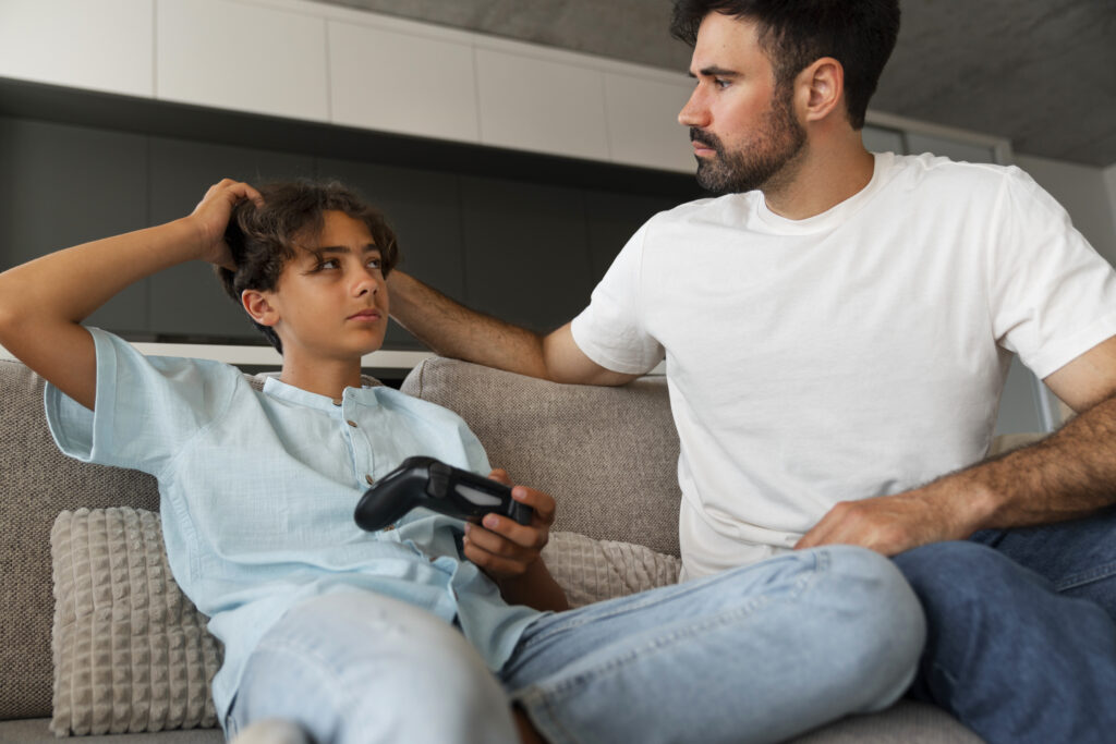 A man is concerned his teenage son is playing too many video games.