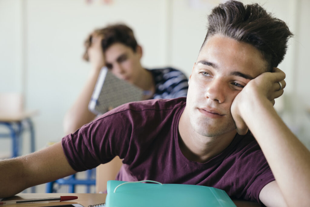 Two high-functioning drug-addicted teens at school; in need of treatment here at Clearfork Academy.