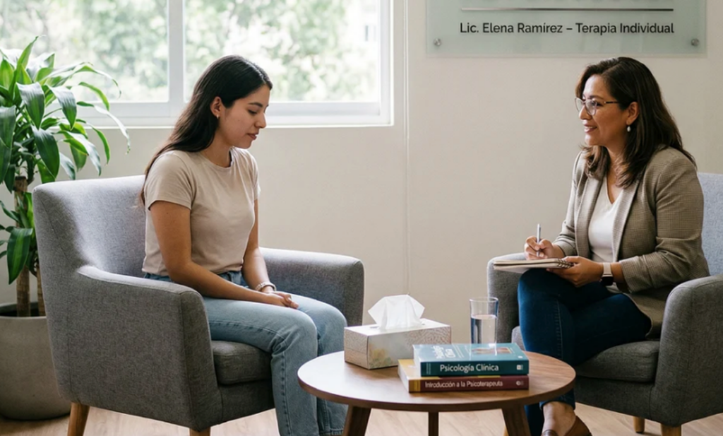 A troubled teen undergoing individual therapy to help with their issues