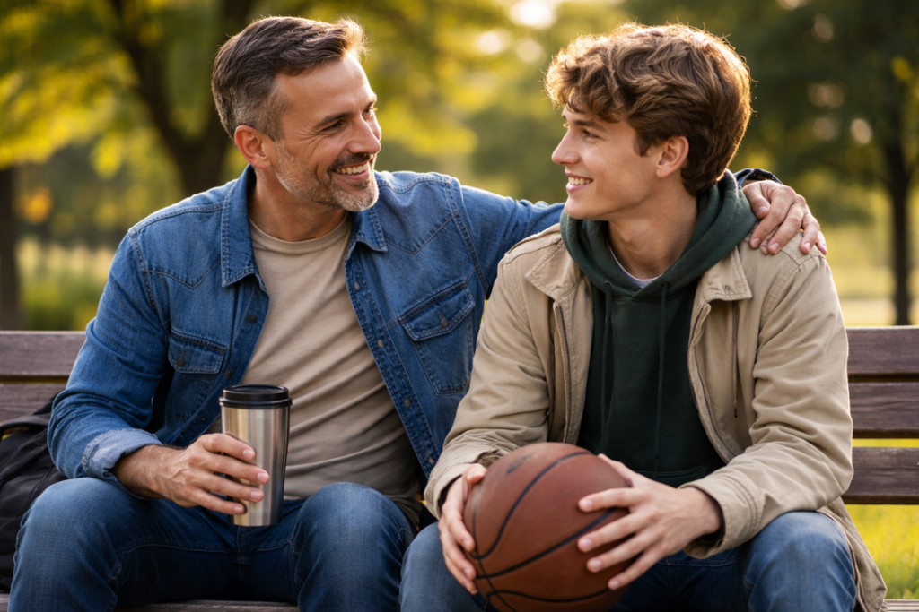 Parent spending one-on-one time with their teenager to build trust and open communication