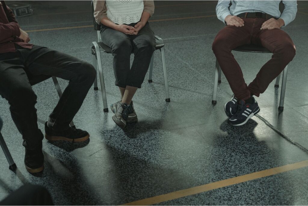 Teenagers in group therapy