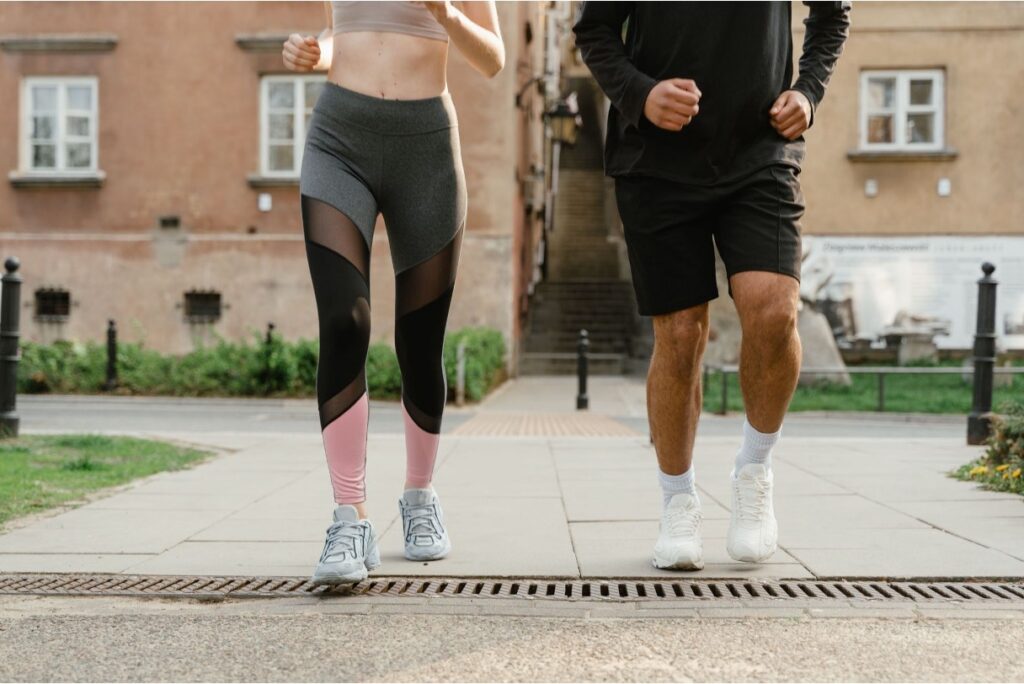 Two people going for a run