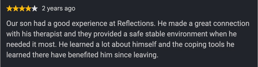 Review noting positive experiences with Reflections