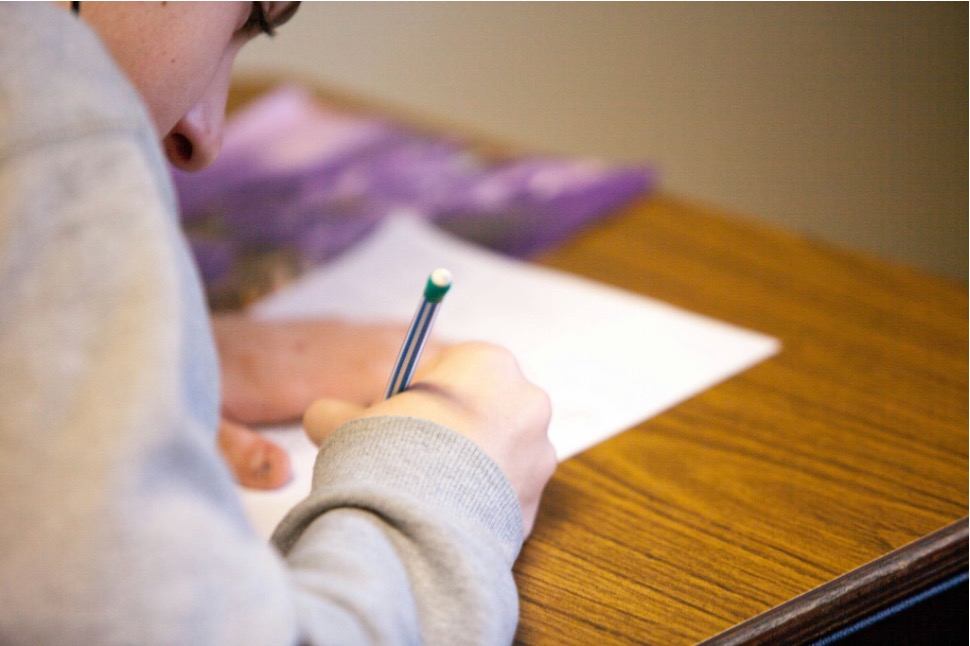 Student working on an assignment