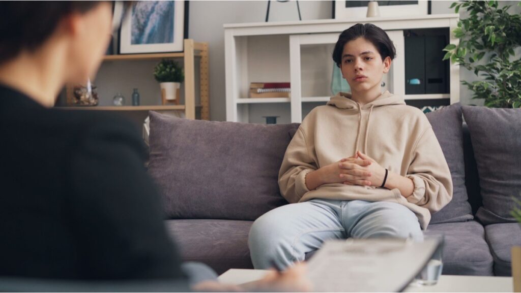Outpatient counseling session, the lowest-cost level of teen drug rehab in Garland